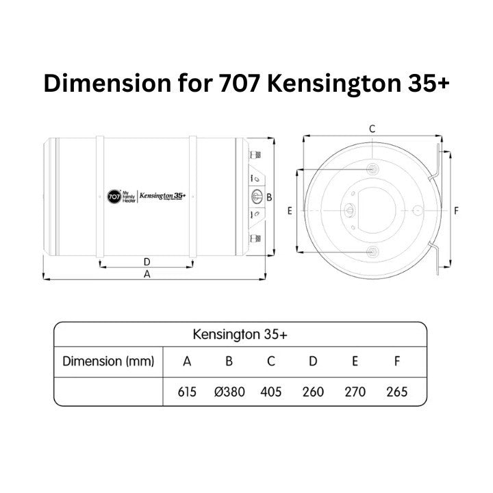 707 Storage Water Heater Kensington 25+ / 35+
