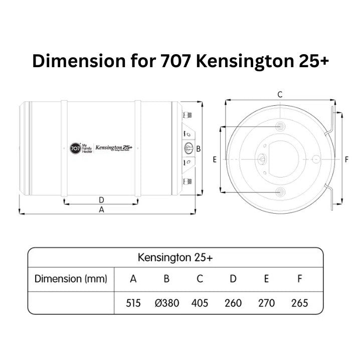 707 Storage Water Heater Kensington 25+ / 35+