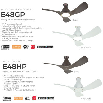 KDK Airy 40" / 48" DC Motor Ceiling Fan with Wifi Connectivity