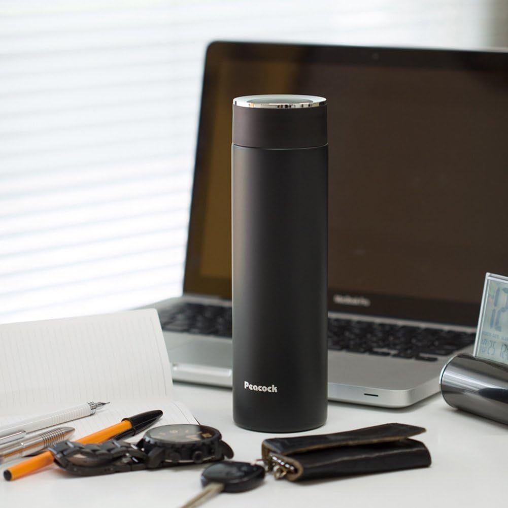 Peacock 500ML Thermos Stainless Mug Bottle | AMM-50BD / AMM-50PE / AMM-50ASK (Matt Black / Peach Puff / Sky Blue)