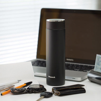 Peacock 500ML Thermos Stainless Mug Bottle | AMM-50BD / AMM-50PE / AMM-50ASK (Matt Black / Peach Puff / Sky Blue)