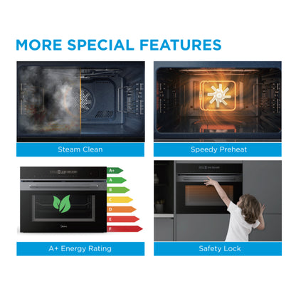 Midea Steam Conventional Oven with Grill (50 Litres) | MBI-N50E4-SG
