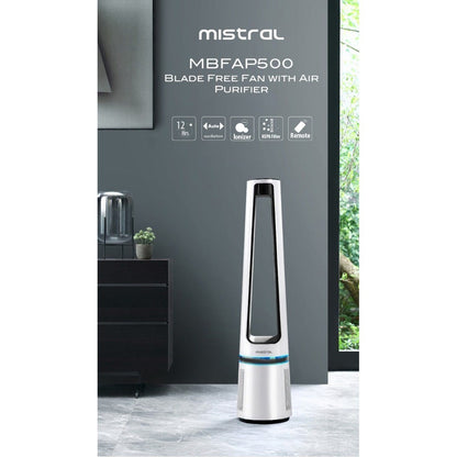 Mistral MBFAP500 (White) Blade Free Fan with Air Purifier