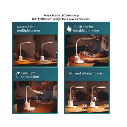 Philips LED Mini Rechargeable Table Lamp for Study DSK214