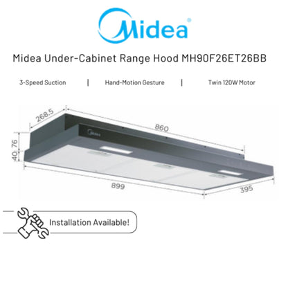 Midea Digital Semi-integrated Hood( MH90F26ET26BB)