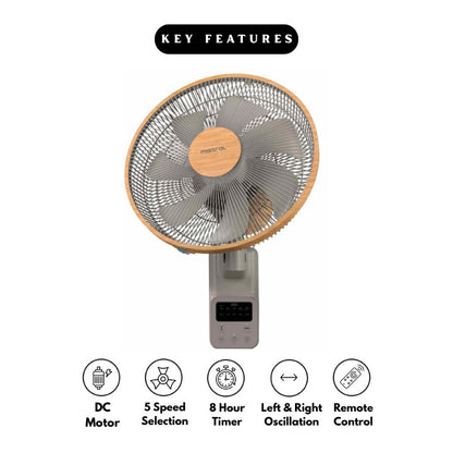 14" DC Wall Fan with Remote MWF1454DR-G