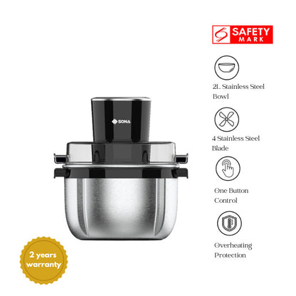 SONA Stainless Steel Food Chopper SFC 3081