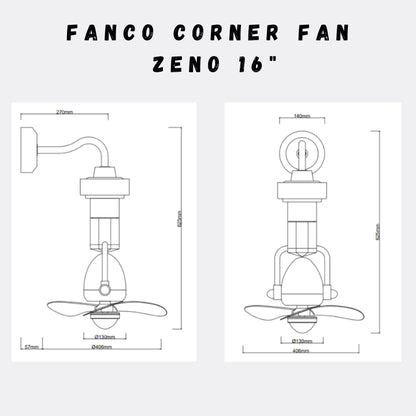 FANCO ZENO 16" DC MOTOR CORNER FAN (Whatsapp for Installation Service)